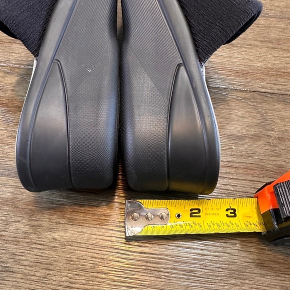 Bzees Black Smile More Bow Wedge Sandals Women 9.5 Slides Summer Slip On Shoes - Picture 8 of 10